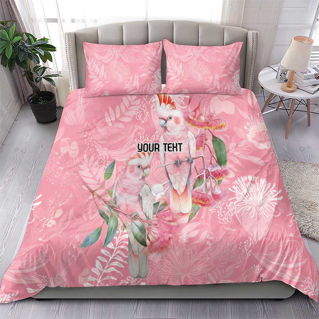 Personalised Galah Cockatoo Eucalyptus Flowers Bedding Set Australian Breast Cancer Spirit - Aussie Hoodie