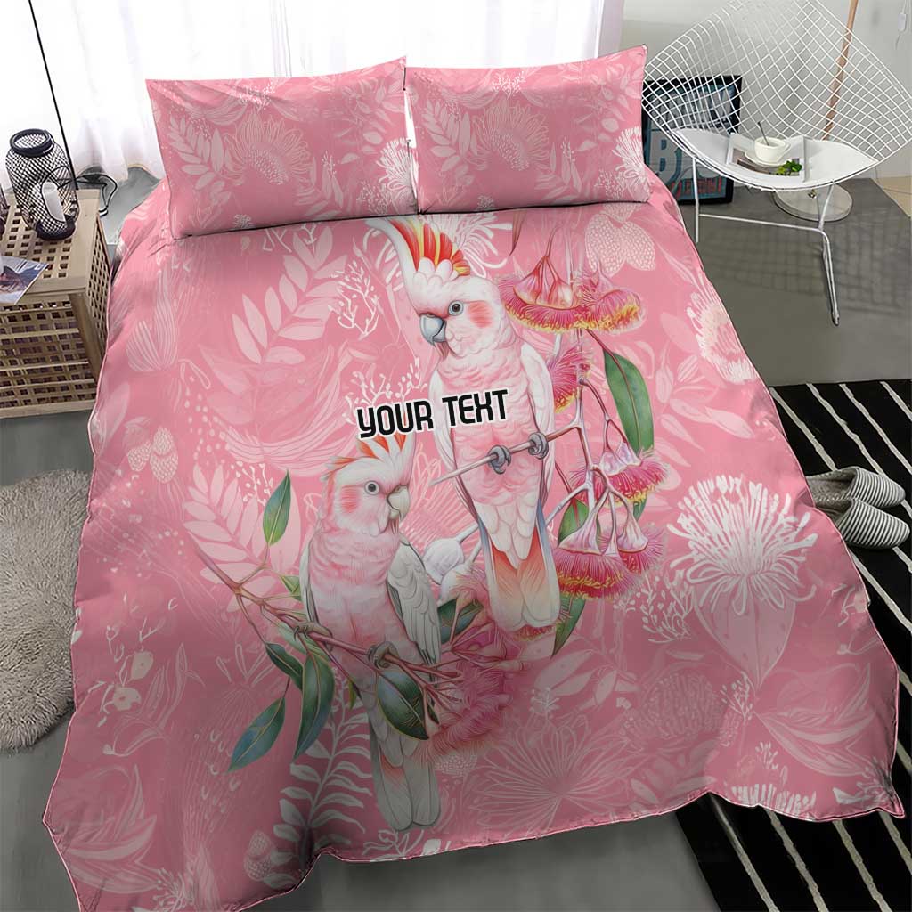 Personalised Galah Cockatoo Eucalyptus Flowers Bedding Set Australian Breast Cancer Spirit - Aussie Hoodie