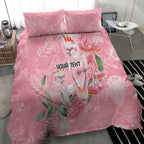 Personalised Galah Cockatoo Eucalyptus Flowers Bedding Set Australian Breast Cancer Spirit - Aussie Hoodie