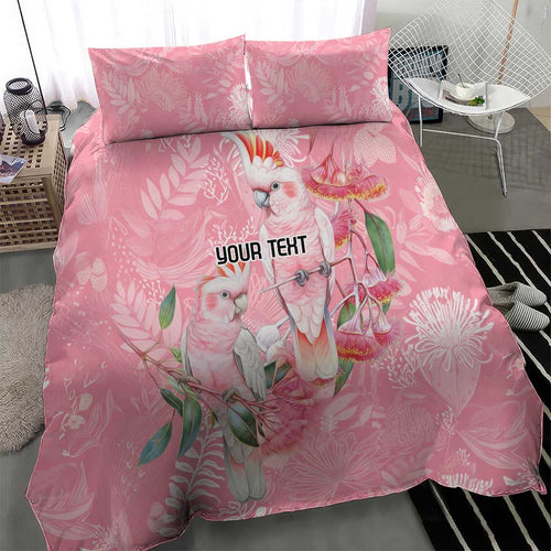 Personalised Galah Cockatoo Eucalyptus Flowers Bedding Set Australian Breast Cancer Spirit - Aussie Hoodie