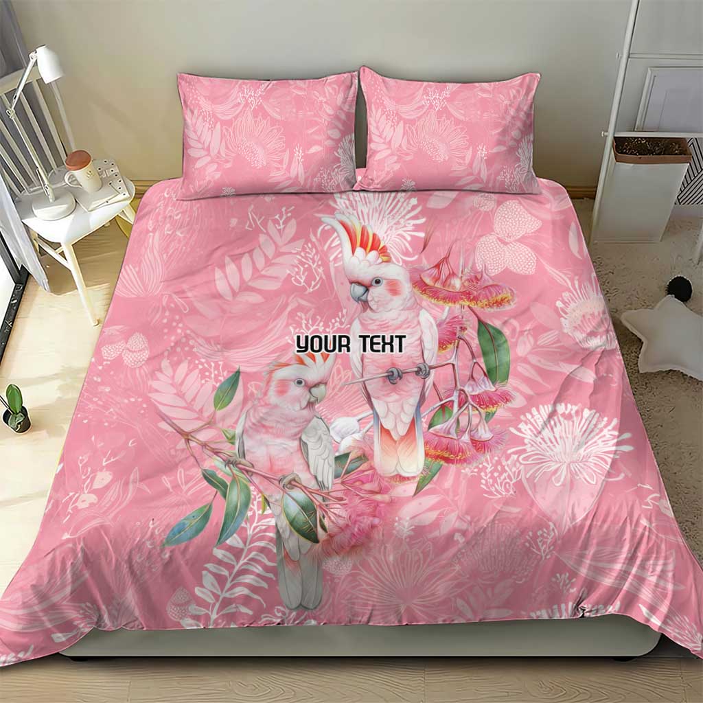 Personalised Galah Cockatoo Eucalyptus Flowers Bedding Set Australian Breast Cancer Spirit - Aussie Hoodie