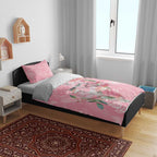 Personalised Galah Cockatoo Eucalyptus Flowers Bedding Set Australian Breast Cancer Spirit - Aussie Hoodie