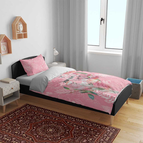 Personalised Galah Cockatoo Eucalyptus Flowers Bedding Set Australian Breast Cancer Spirit - Aussie Hoodie