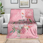 Personalised Galah Cockatoo Eucalyptus Flowers Blanket Australian Breast Cancer Spirit - Aussie Hoodie