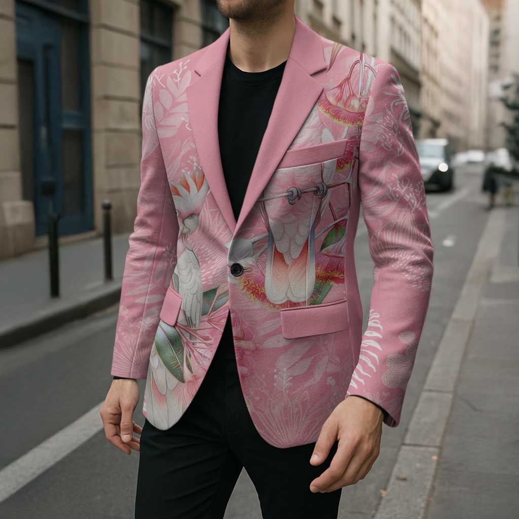 Personalised Galah Cockatoo Eucalyptus Flowers Blazer Australian Breast Cancer Spirit - Aussie Hoodie