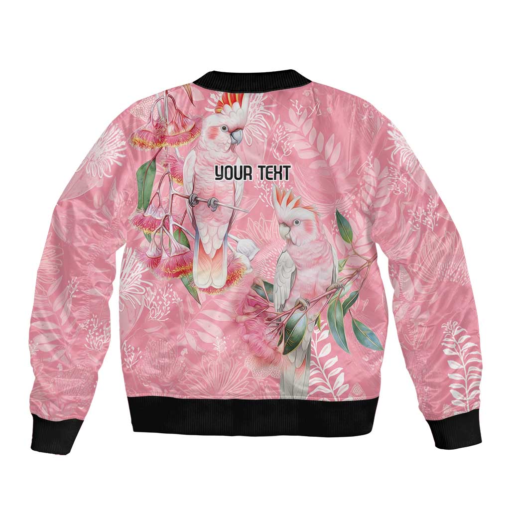 Personalised Galah Cockatoo Eucalyptus Flowers Bomber Jacket Australian Breast Cancer Spirit - Aussie Hoodie