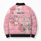 Personalised Galah Cockatoo Eucalyptus Flowers Bomber Puffer Jacket Australian Breast Cancer Spirit - Aussie Hoodie