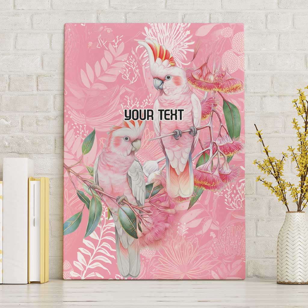 Personalised Galah Cockatoo Eucalyptus Flowers Canvas Wall Art Australian Breast Cancer Spirit - Aussie Hoodie