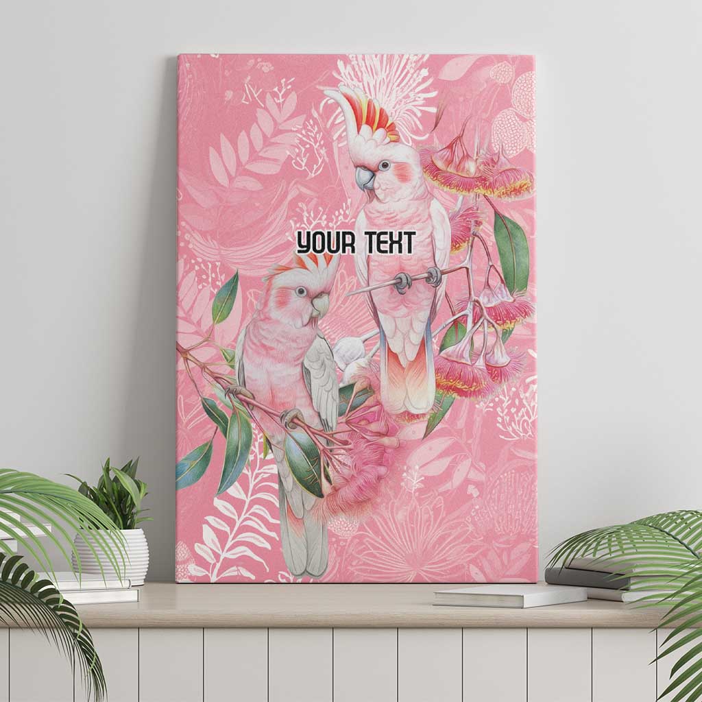 Personalised Galah Cockatoo Eucalyptus Flowers Canvas Wall Art Australian Breast Cancer Spirit - Aussie Hoodie