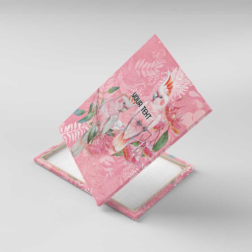 Personalised Galah Cockatoo Eucalyptus Flowers Canvas Wall Art Australian Breast Cancer Spirit - Aussie Hoodie
