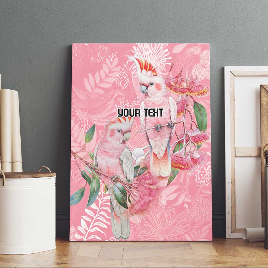Personalised Galah Cockatoo Eucalyptus Flowers Canvas Wall Art Australian Breast Cancer Spirit - Aussie Hoodie