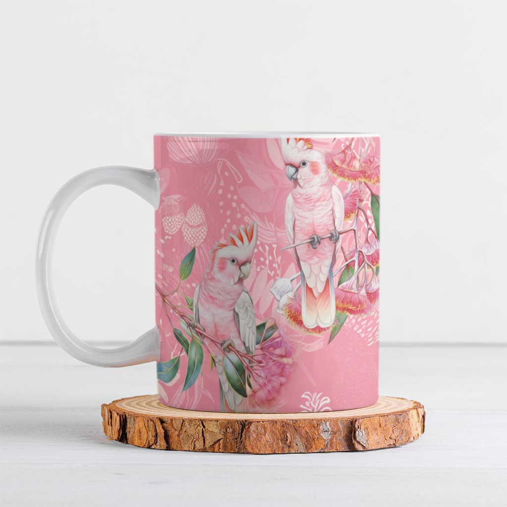 Personalised Galah Cockatoo Eucalyptus Flowers Ceramic Mug Australian Breast Cancer Spirit - Aussie Hoodie