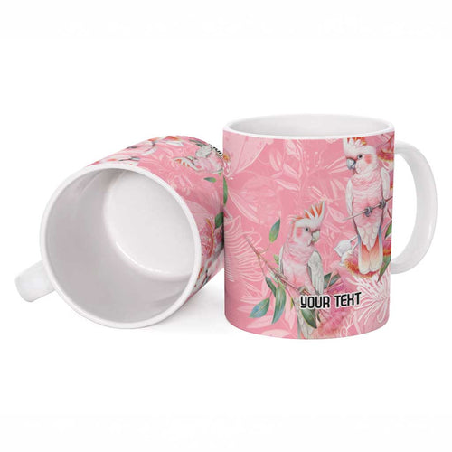 Personalised Galah Cockatoo Eucalyptus Flowers Ceramic Mug Australian Breast Cancer Spirit - Aussie Hoodie