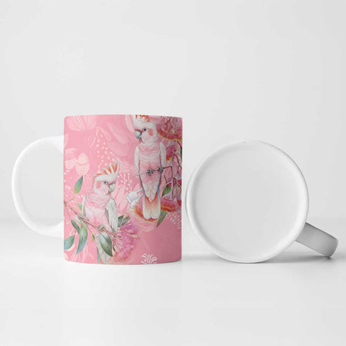 Personalised Galah Cockatoo Eucalyptus Flowers Ceramic Mug Australian Breast Cancer Spirit - Aussie Hoodie