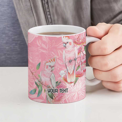 Personalised Galah Cockatoo Eucalyptus Flowers Ceramic Mug Australian Breast Cancer Spirit - Aussie Hoodie