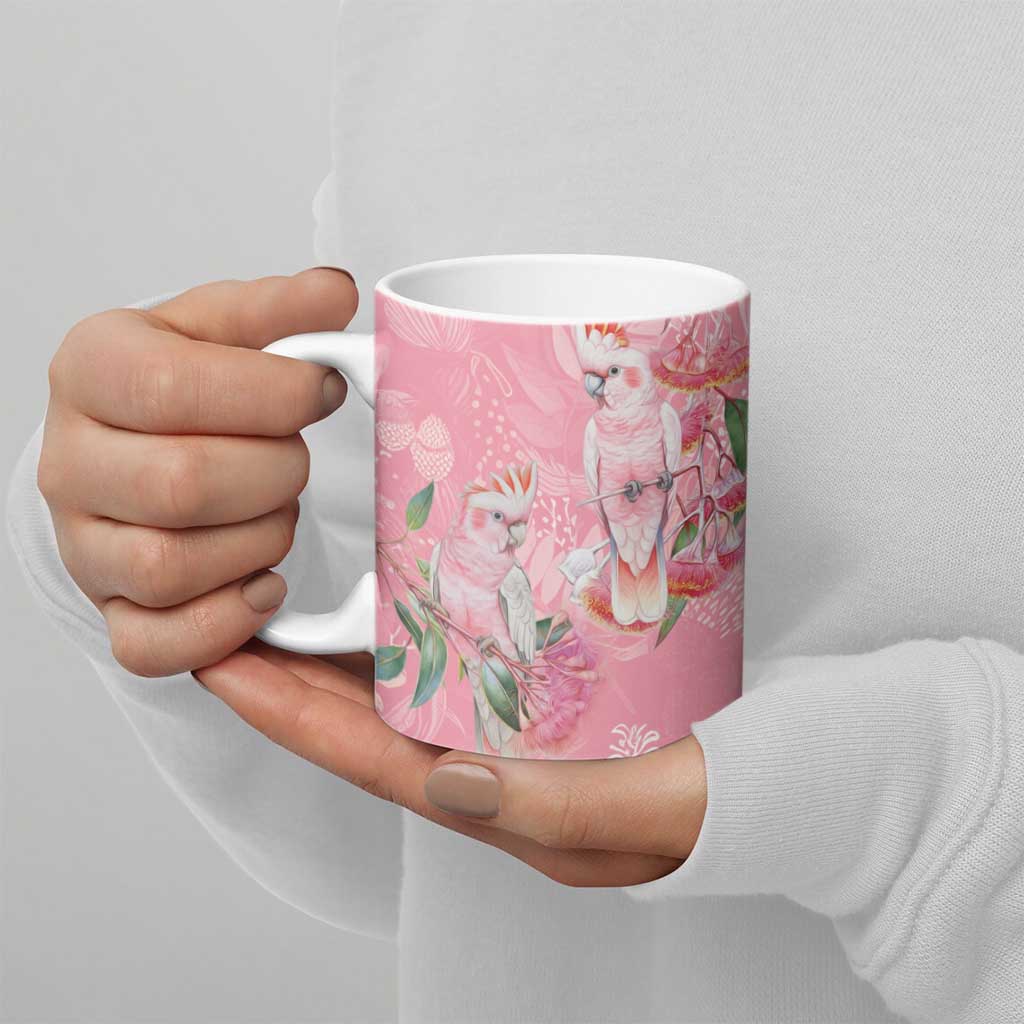 Personalised Galah Cockatoo Eucalyptus Flowers Ceramic Mug Australian Breast Cancer Spirit - Aussie Hoodie