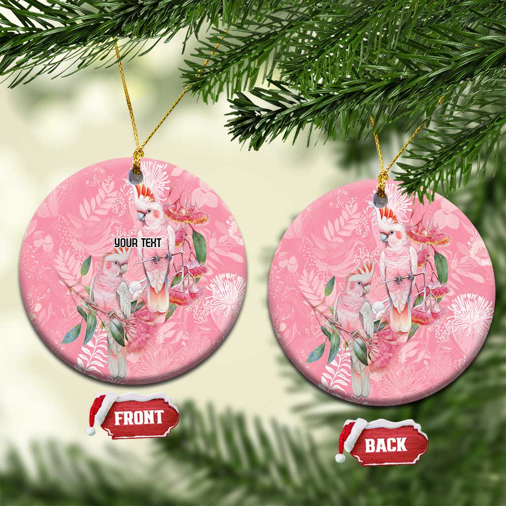 Personalised Galah Cockatoo Eucalyptus Flowers Ceramic Ornament Australian Breast Cancer Spirit - Aussie Hoodie