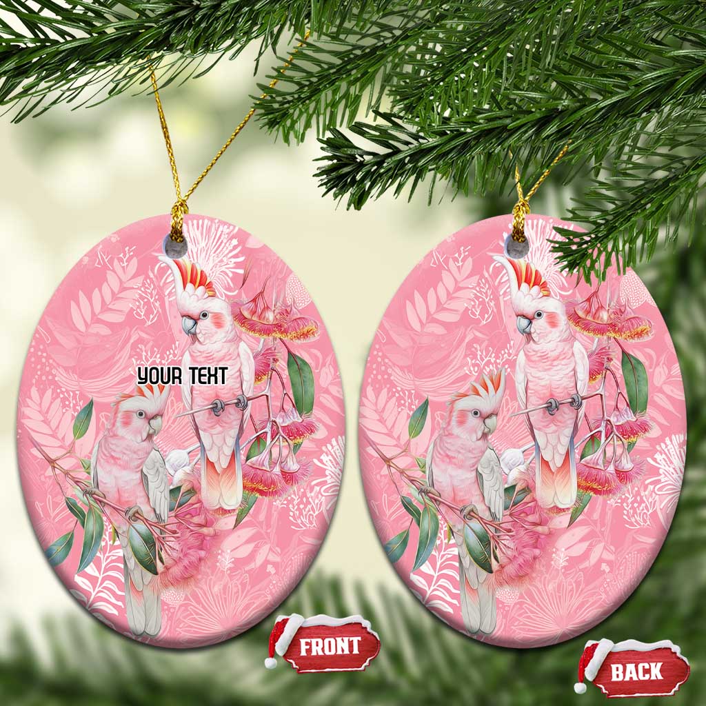 Personalised Galah Cockatoo Eucalyptus Flowers Ceramic Ornament Australian Breast Cancer Spirit - Aussie Hoodie