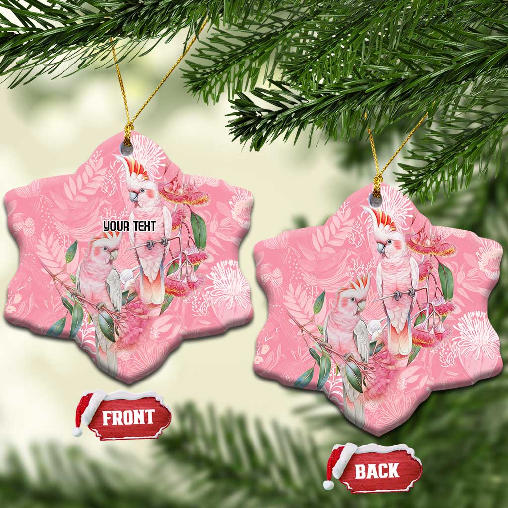 Personalised Galah Cockatoo Eucalyptus Flowers Ceramic Ornament Australian Breast Cancer Spirit - Aussie Hoodie
