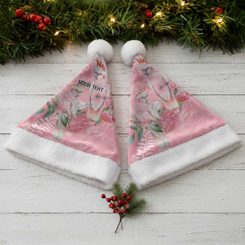 Personalised Galah Cockatoo Eucalyptus Flowers Christmas Santa Hat Australian Breast Cancer Spirit - Aussie Hoodie