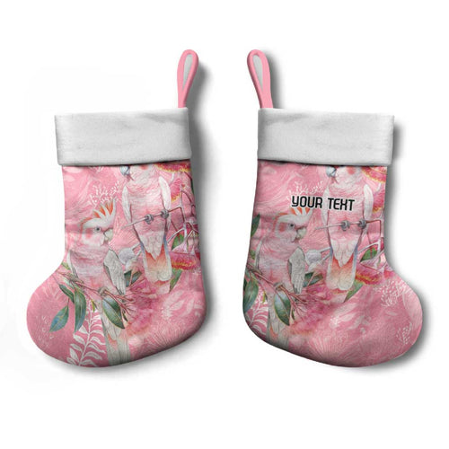 Personalised Galah Cockatoo Eucalyptus Flowers Christmas Stocking Australian Breast Cancer Spirit - Aussie Hoodie