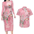 Personalised Galah Cockatoo Eucalyptus Flowers Couples Matching Long Sleeve Bodycon Dress and Hawaiian Shirt Australian Breast Cancer Spirit - Aussie Hoodie