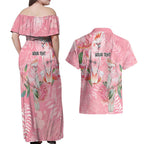 Personalised Galah Cockatoo Eucalyptus Flowers Couples Matching Off Shoulder Maxi Dress and Hawaiian Shirt Australian Breast Cancer Spirit - Aussie Hoodie