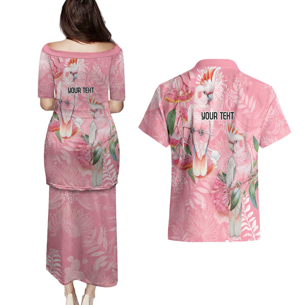 Personalised Galah Cockatoo Eucalyptus Flowers Couples Matching Puletasi and Hawaiian Shirt Australian Breast Cancer Spirit - Aussie Hoodie