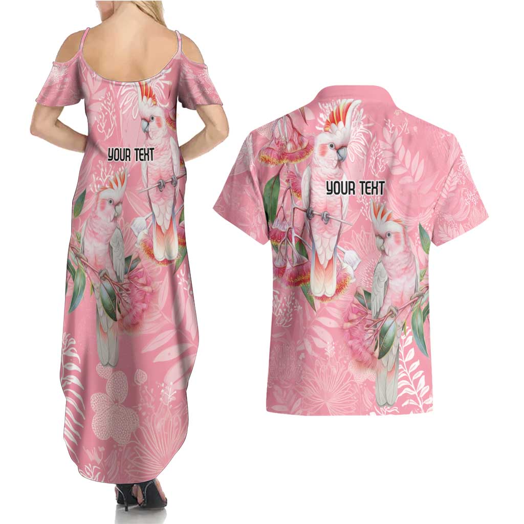 Personalised Galah Cockatoo Eucalyptus Flowers Couples Matching Summer Maxi Dress and Hawaiian Shirt Australian Breast Cancer Spirit - Aussie Hoodie
