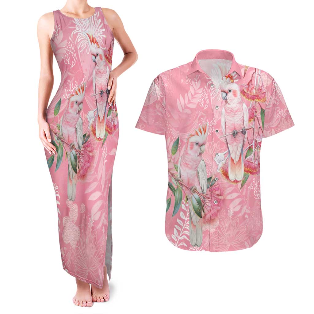 Personalised Galah Cockatoo Eucalyptus Flowers Couples Matching Tank Maxi Dress and Hawaiian Shirt Australian Breast Cancer Spirit - Aussie Hoodie