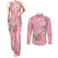 Personalised Galah Cockatoo Eucalyptus Flowers Couples Matching Tank Maxi Dress and Long Sleeve Button Shirt Australian Breast Cancer Spirit - Aussie Hoodie