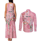 Personalised Galah Cockatoo Eucalyptus Flowers Couples Matching Tank Maxi Dress and Long Sleeve Button Shirt Australian Breast Cancer Spirit - Aussie Hoodie