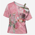 Personalised Galah Cockatoo Eucalyptus Flowers Cross Shoulder Shirt Australian Breast Cancer Spirit - Aussie Hoodie