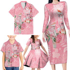 Personalised Galah Cockatoo Eucalyptus Flowers Family Matching Long Sleeve Bodycon Dress and Hawaiian Shirt Australian Breast Cancer Spirit - Aussie Hoodie