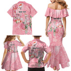 Personalised Galah Cockatoo Eucalyptus Flowers Family Matching Mermaid Dress and Hawaiian Shirt Australian Breast Cancer Spirit - Aussie Hoodie