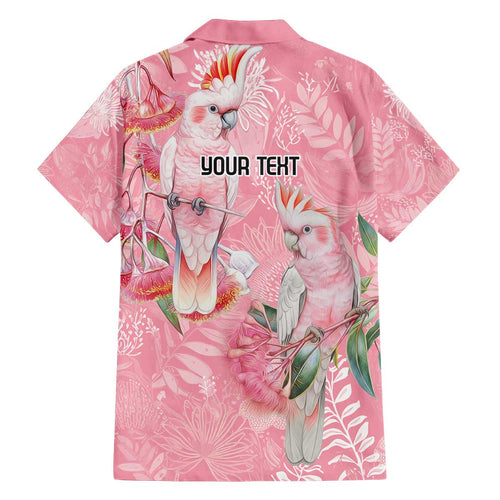 Personalised Galah Cockatoo Eucalyptus Flowers Family Matching Off The Shoulder Long Sleeve Dress and Hawaiian Shirt Australian Breast Cancer Spirit - Aussie Hoodie