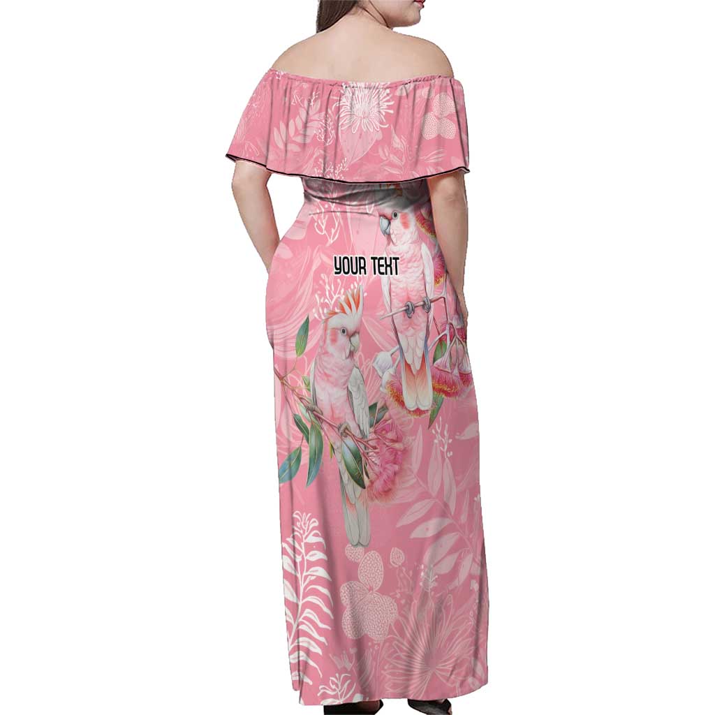 Personalised Galah Cockatoo Eucalyptus Flowers Family Matching Off Shoulder Maxi Dress and Hawaiian Shirt Australian Breast Cancer Spirit - Aussie Hoodie