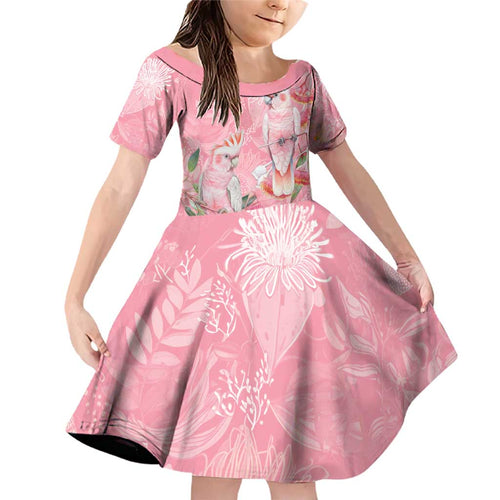 Personalised Galah Cockatoo Eucalyptus Flowers Family Matching Off Shoulder Short Dress and Hawaiian Shirt Australian Breast Cancer Spirit - Aussie Hoodie