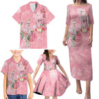 Personalised Galah Cockatoo Eucalyptus Flowers Family Matching Puletasi and Hawaiian Shirt Australian Breast Cancer Spirit - Aussie Hoodie
