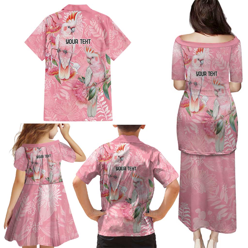 Personalised Galah Cockatoo Eucalyptus Flowers Family Matching Puletasi and Hawaiian Shirt Australian Breast Cancer Spirit - Aussie Hoodie