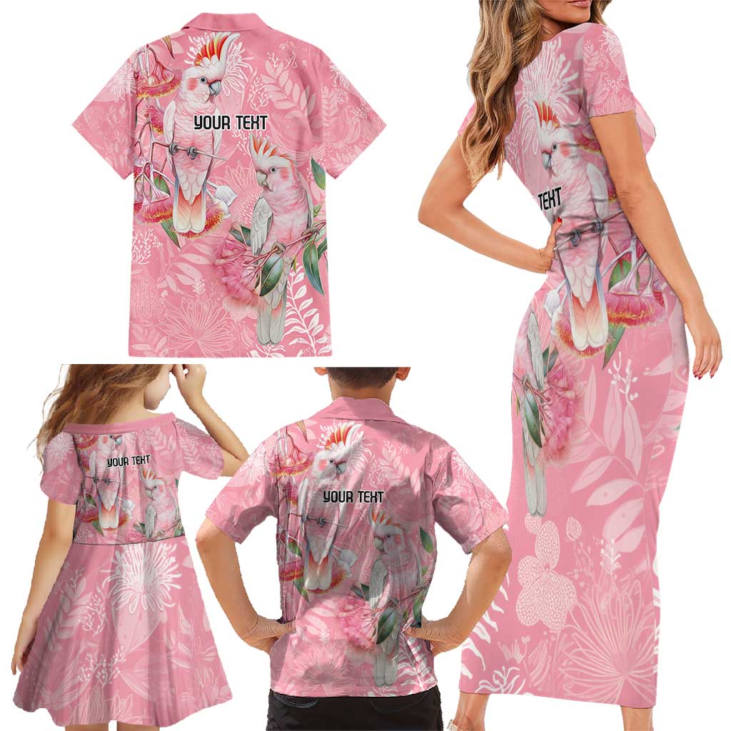 Personalised Galah Cockatoo Eucalyptus Flowers Family Matching Short Sleeve Bodycon Dress and Hawaiian Shirt Australian Breast Cancer Spirit - Aussie Hoodie