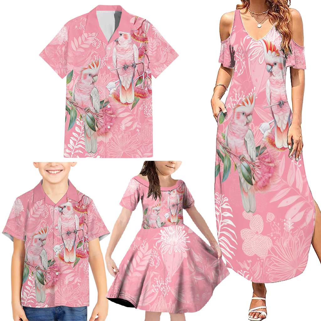 Personalised Galah Cockatoo Eucalyptus Flowers Family Matching Summer Maxi Dress and Hawaiian Shirt Australian Breast Cancer Spirit - Aussie Hoodie