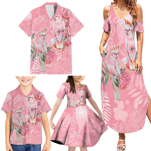 Personalised Galah Cockatoo Eucalyptus Flowers Family Matching Summer Maxi Dress and Hawaiian Shirt Australian Breast Cancer Spirit - Aussie Hoodie