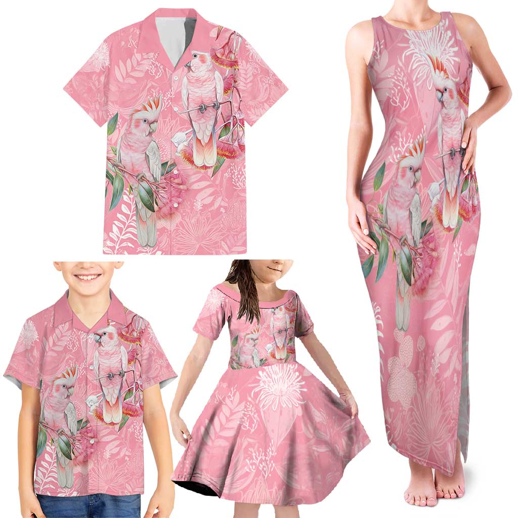 Personalised Galah Cockatoo Eucalyptus Flowers Family Matching Tank Maxi Dress and Hawaiian Shirt Australian Breast Cancer Spirit - Aussie Hoodie