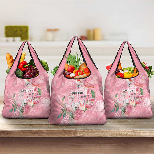Personalised Galah Cockatoo Eucalyptus Flowers Grocery Bag Australian Breast Cancer Spirit - Aussie Hoodie