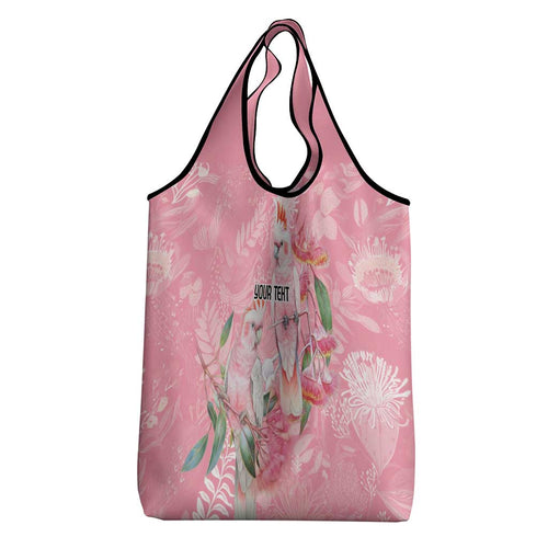Personalised Galah Cockatoo Eucalyptus Flowers Grocery Bag Australian Breast Cancer Spirit - Aussie Hoodie