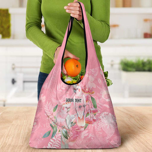 Personalised Galah Cockatoo Eucalyptus Flowers Grocery Bag Australian Breast Cancer Spirit - Aussie Hoodie