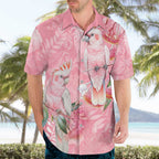 Personalised Galah Cockatoo Eucalyptus Flowers Hawaiian Shirt Australian Breast Cancer Spirit - Aussie Hoodie