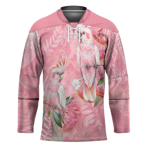 Personalised Galah Cockatoo Eucalyptus Flowers Hockey Jersey Australian Breast Cancer Spirit - Aussie Hoodie