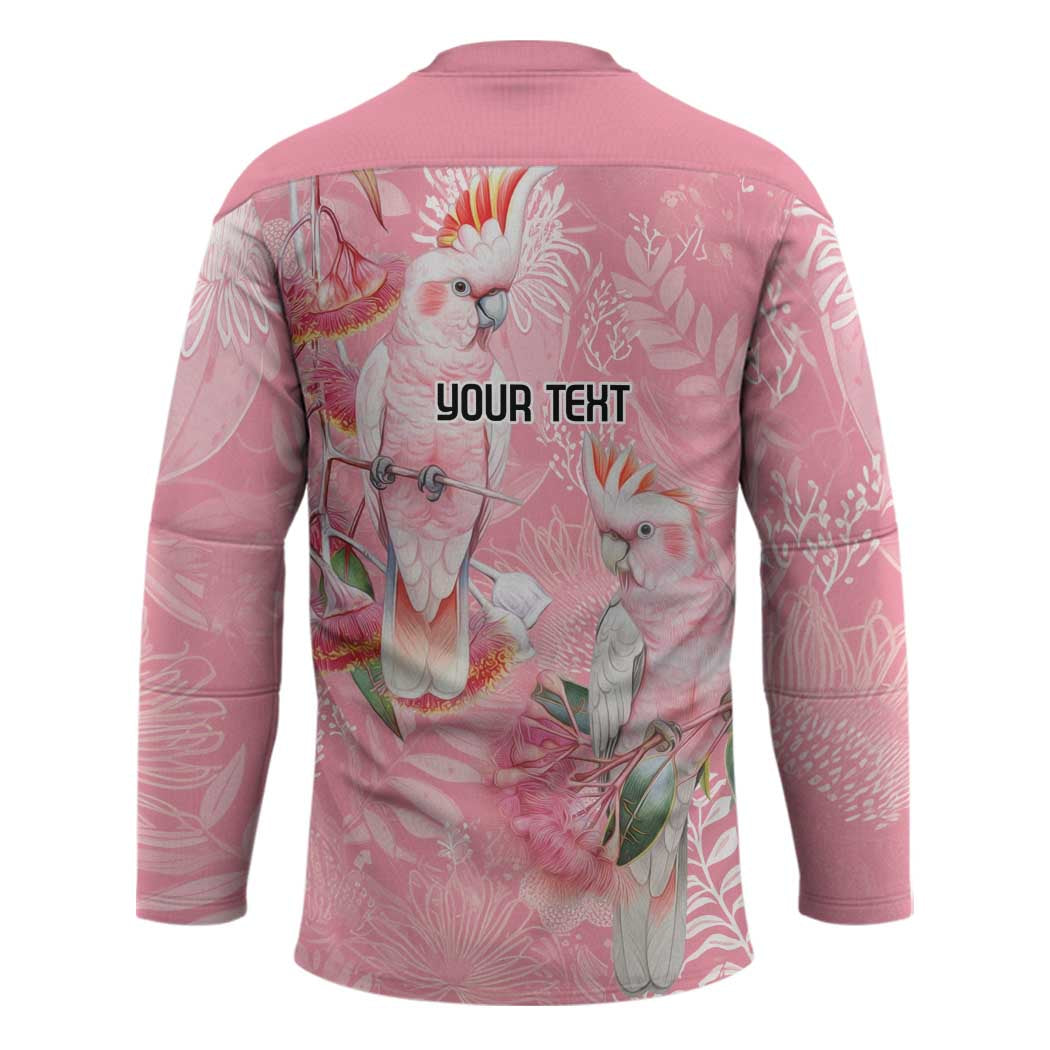 Personalised Galah Cockatoo Eucalyptus Flowers Hockey Jersey Australian Breast Cancer Spirit - Aussie Hoodie